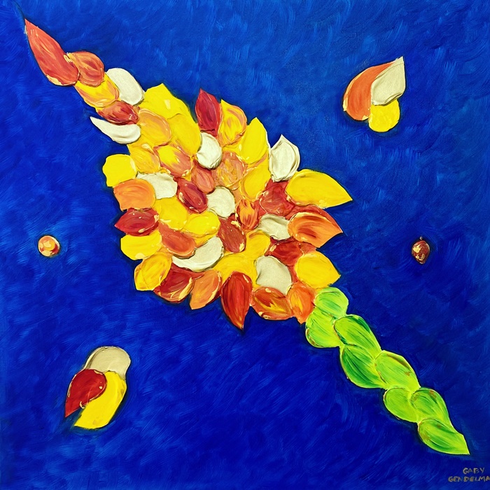 Bouquet on Blue